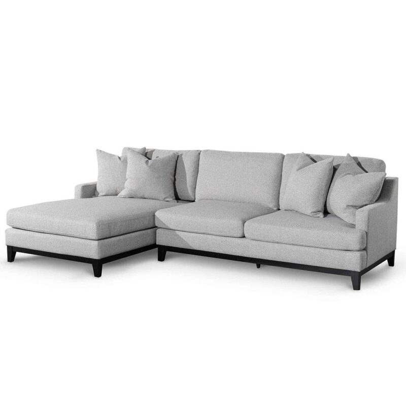 Alana 3 Seater Left Chaise Fabric Sofa - Grey