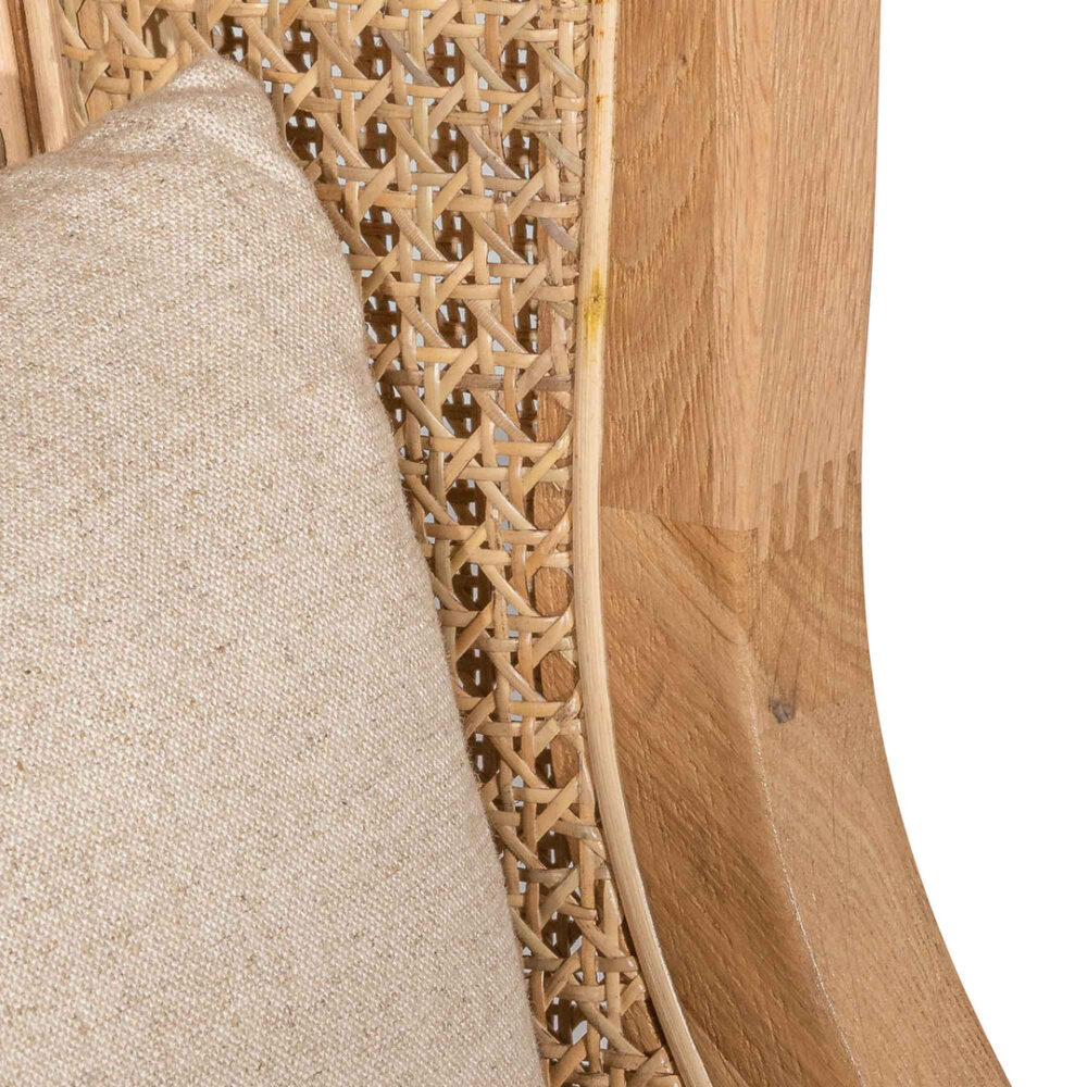 Lowell Wingback Rattan Armchair - Distress Natural - Sand White - Image 12