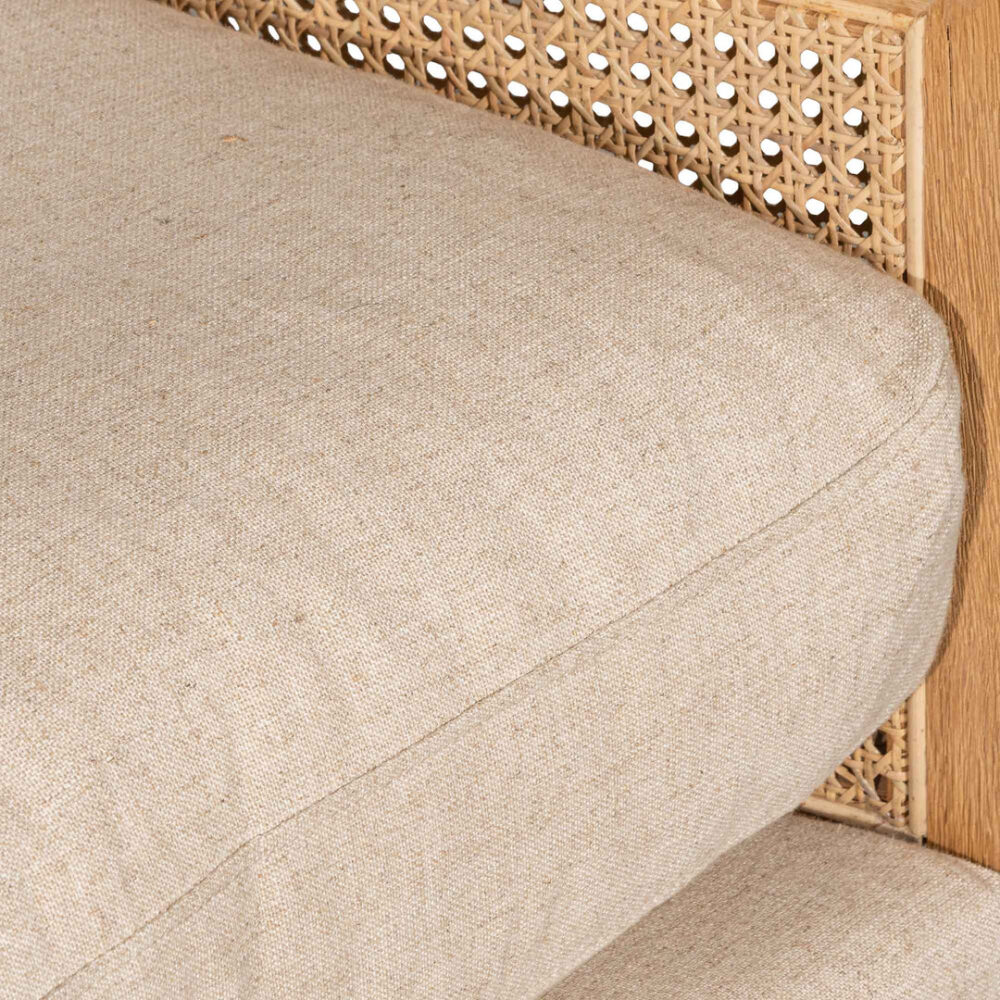 Lowell Wingback Rattan Armchair - Distress Natural - Sand White - Image 13