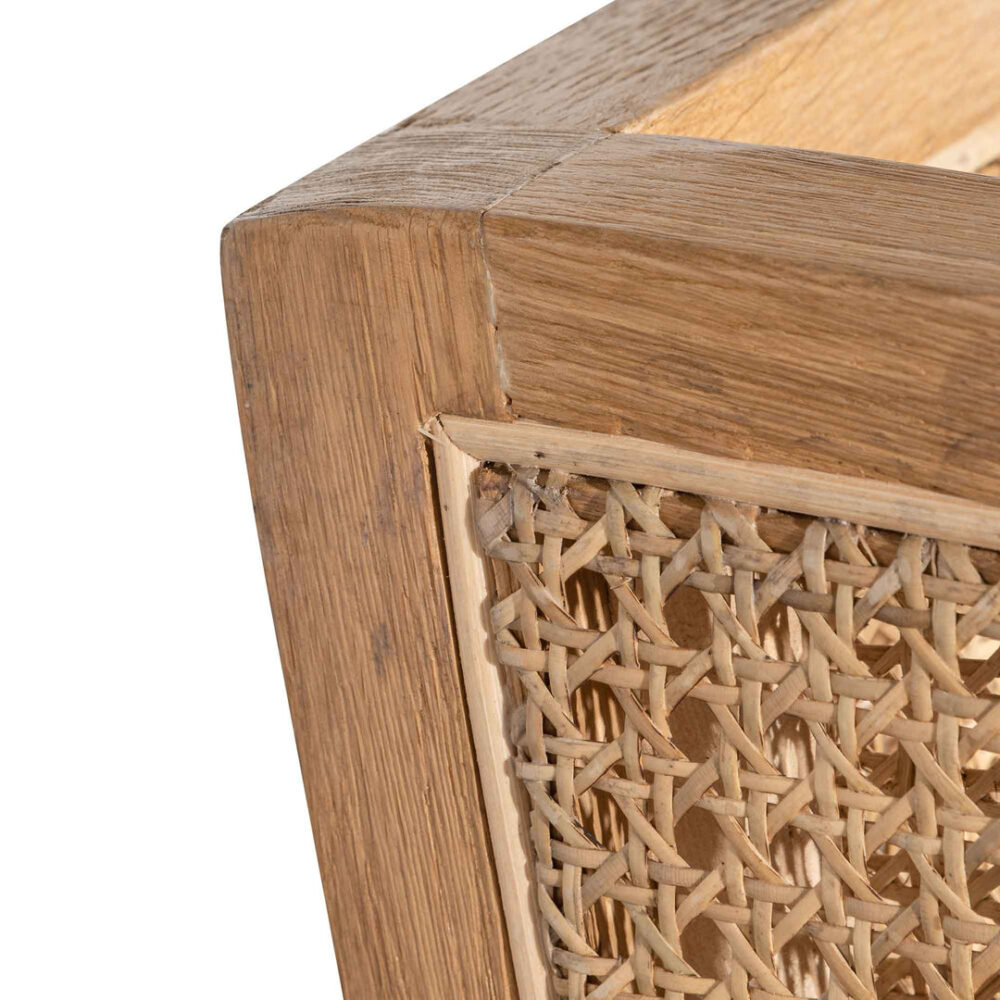 Lowell Wingback Rattan Armchair - Distress Natural - Sand White - Image 8