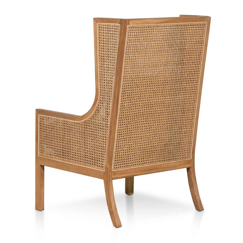 Lowell Wingback Rattan Armchair - Distress Natural - Sand White - Image 5