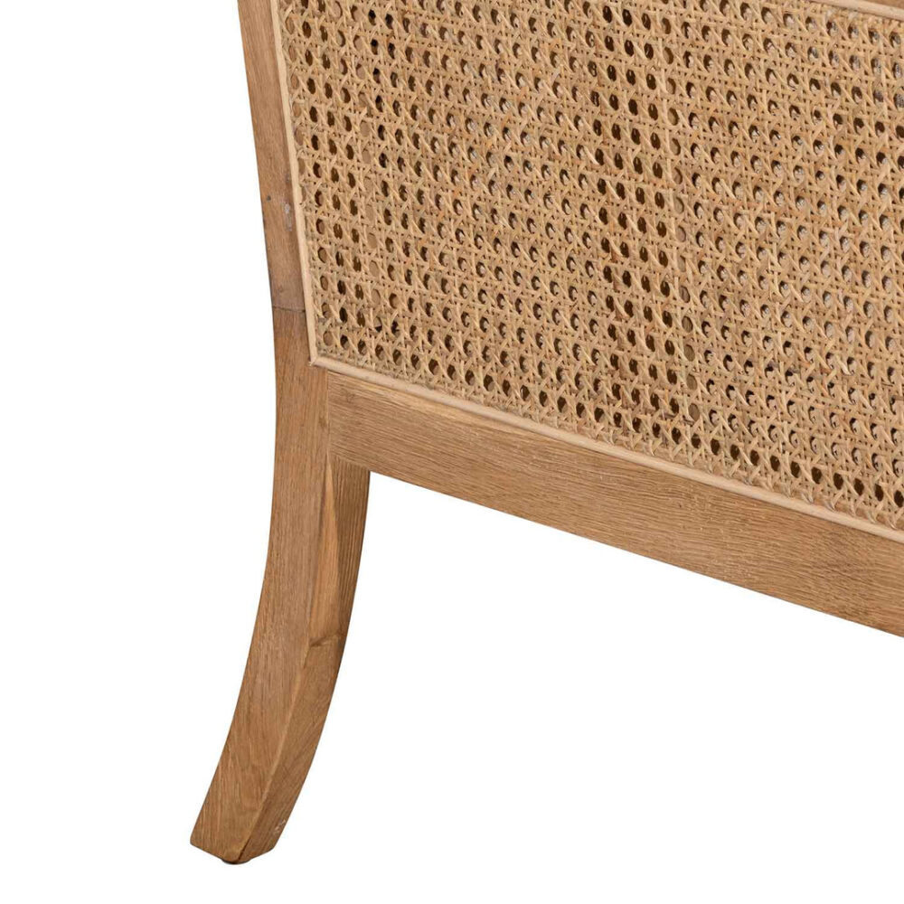 Lowell Wingback Rattan Armchair - Distress Natural - Sand White - Image 9