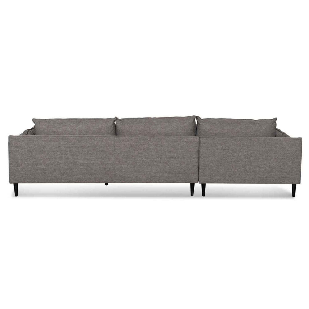 Lucio 4 Seater Left Chaise Fabric Sofa - Graphite Grey - Image 4