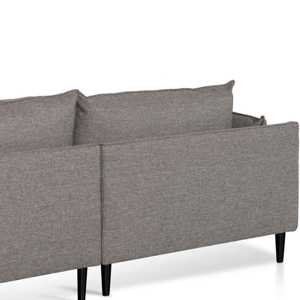 Lucio 4 Seater Left Chaise Fabric Sofa - Graphite Grey - Image 6