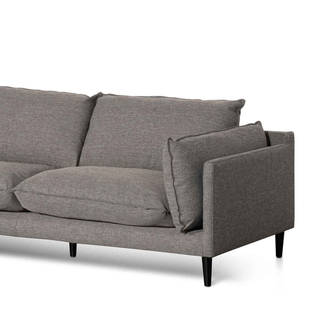 Lucio 4 Seater Left Chaise Fabric Sofa - Graphite Grey - Image 9