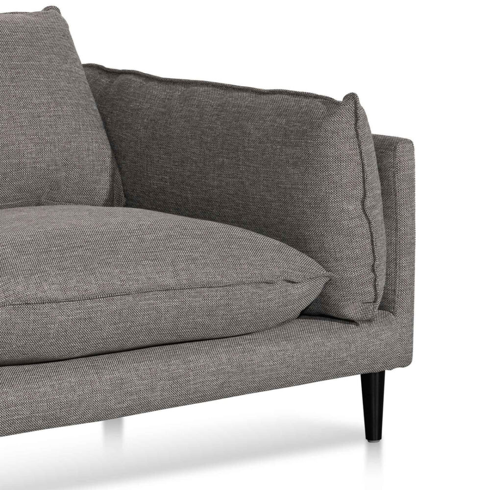 Lucio 4 Seater Left Chaise Fabric Sofa - Graphite Grey - Image 11