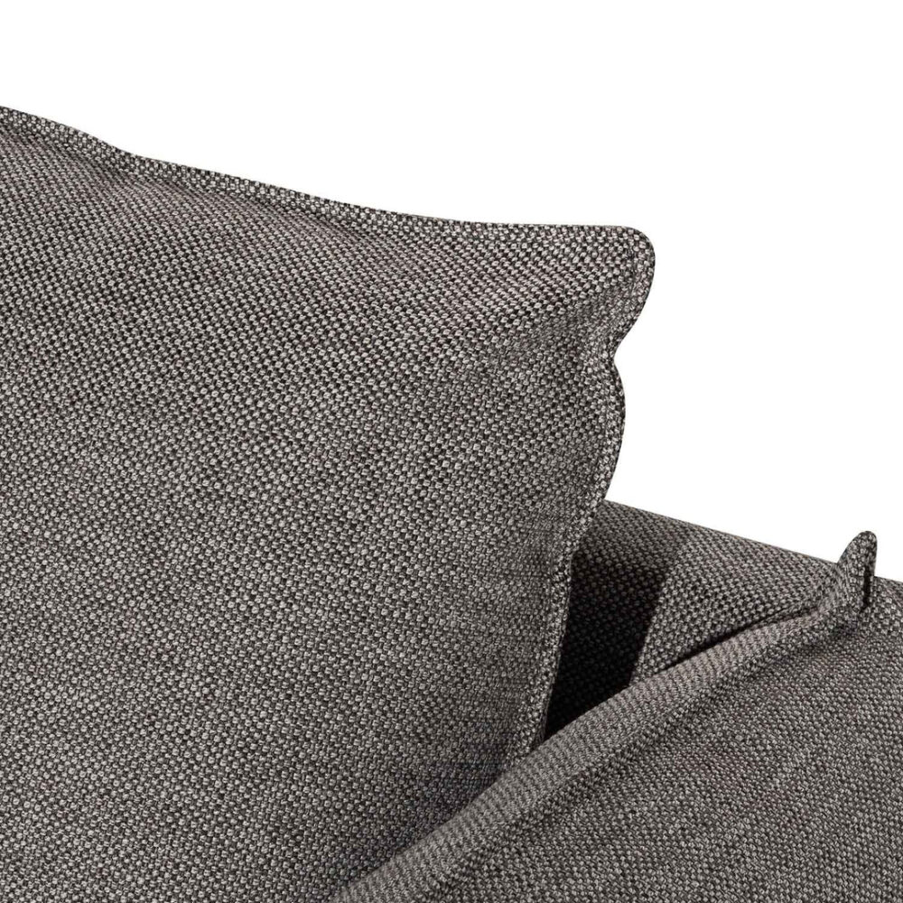 Lucio 4 Seater Right Chaise Fabric Sofa - Graphite Grey - Image 14