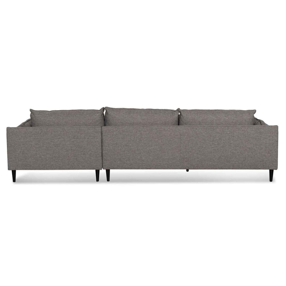 Lucio 4 Seater Right Chaise Fabric Sofa - Graphite Grey - Image 5