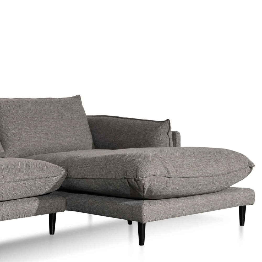 Lucio 4 Seater Right Chaise Fabric Sofa - Graphite Grey - Image 13