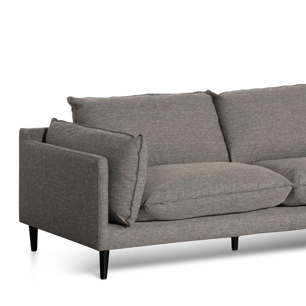 Lucio 4 Seater Right Chaise Fabric Sofa - Graphite Grey - Image 8
