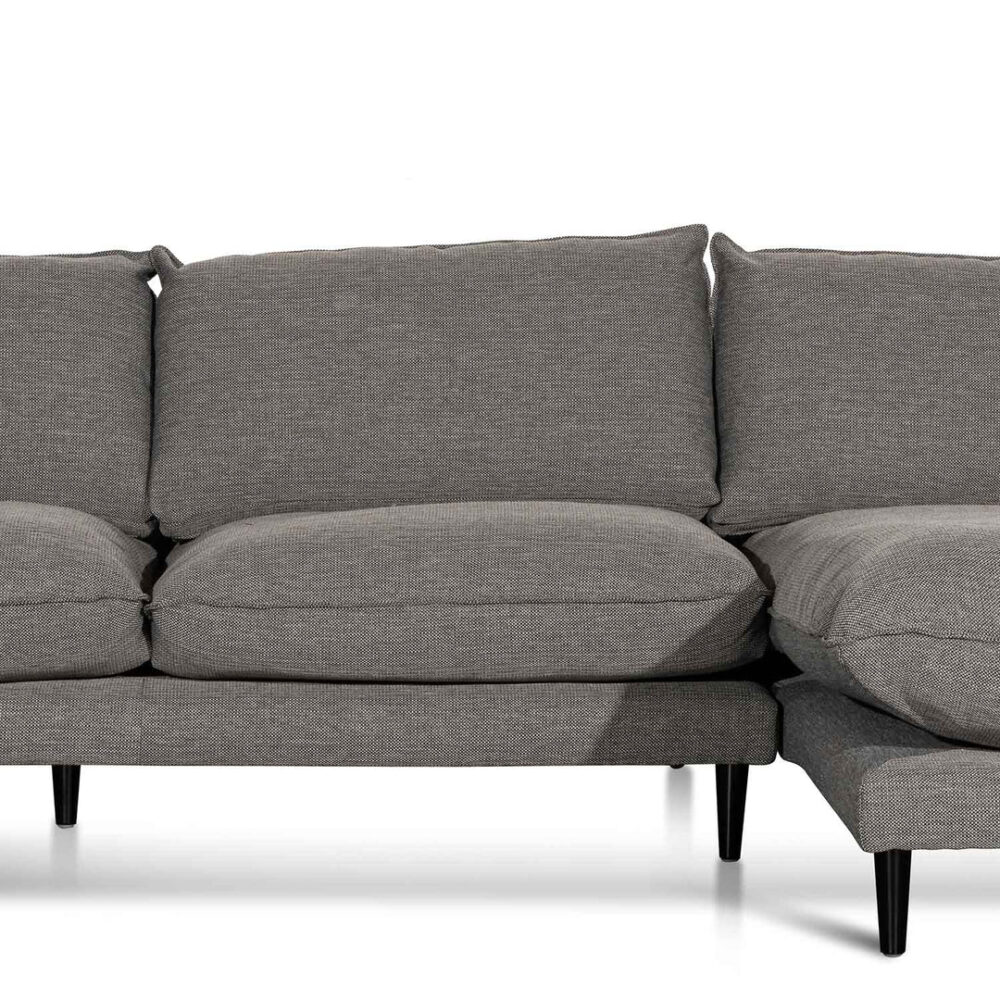 Lucio 4 Seater Right Chaise Fabric Sofa - Graphite Grey - Image 12