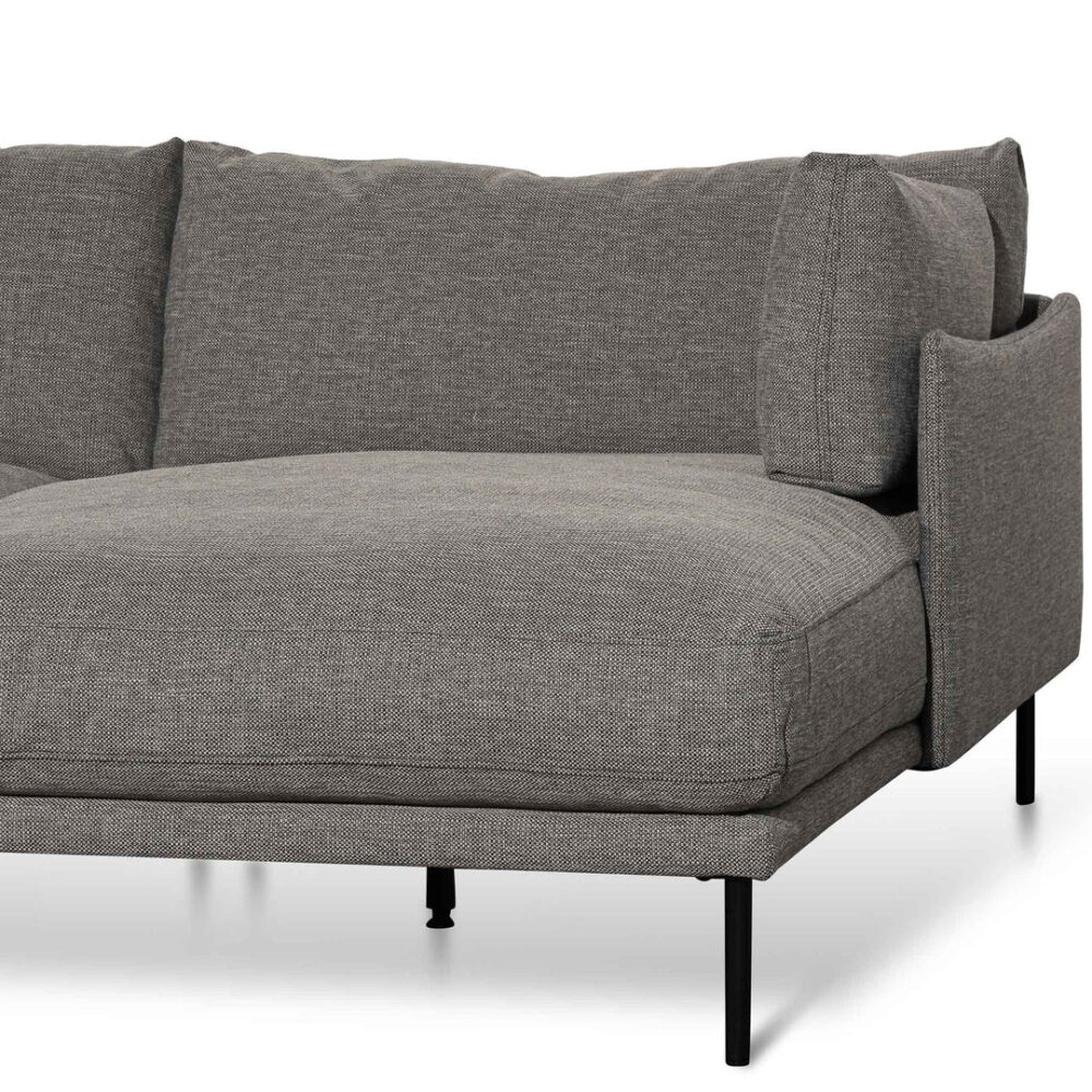 Emilis 4 Seater Right Chaise Fabric Sofa - Graphite Grey - Image 5