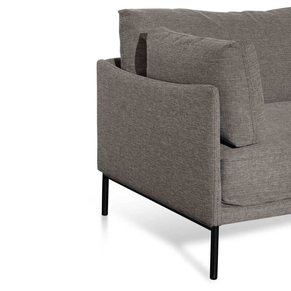 Emilis 4 Seater Right Chaise Fabric Sofa - Graphite Grey - Image 9