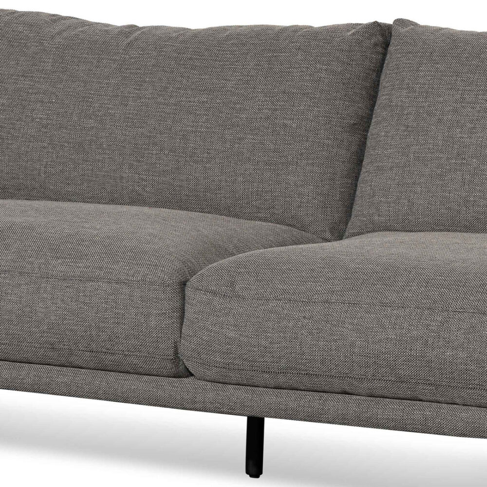 Emilis 4 Seater Right Chaise Fabric Sofa - Graphite Grey - Image 7