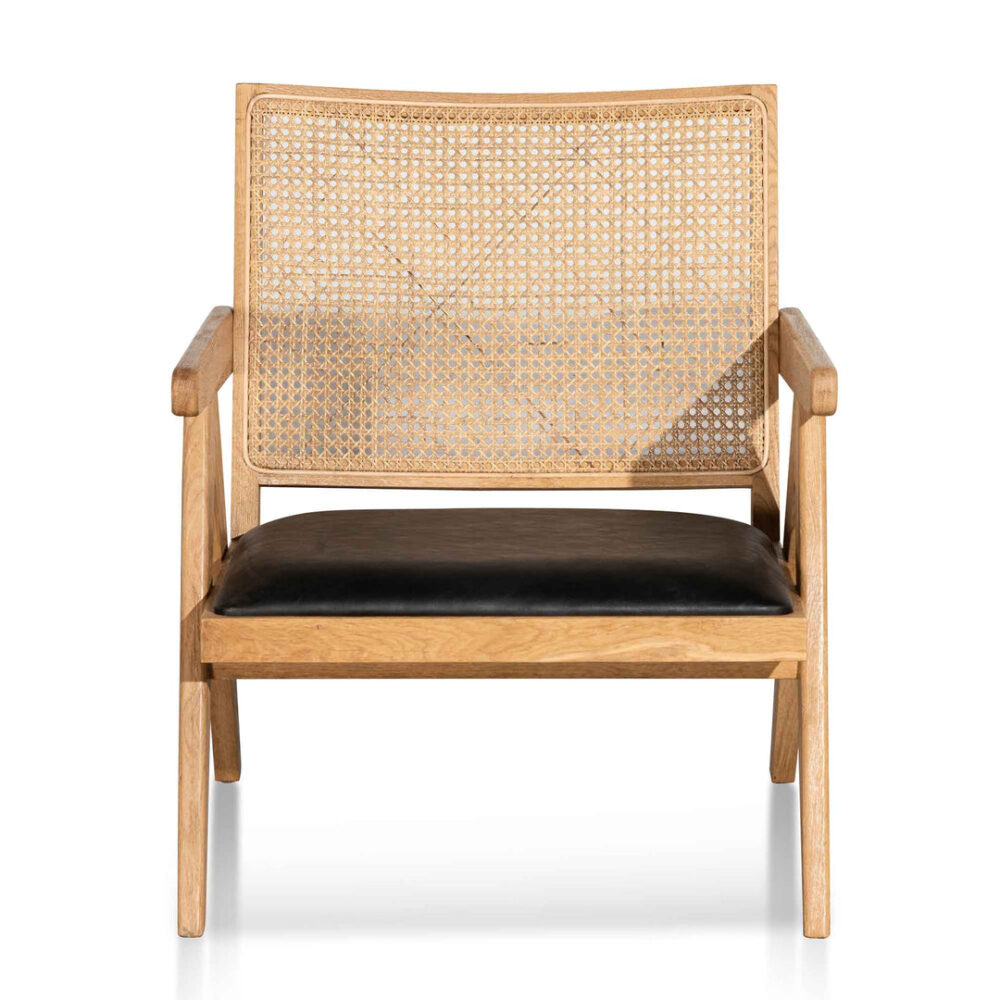 Castro Rattan Armchair - Distress Natural and Black Seat - Image 4