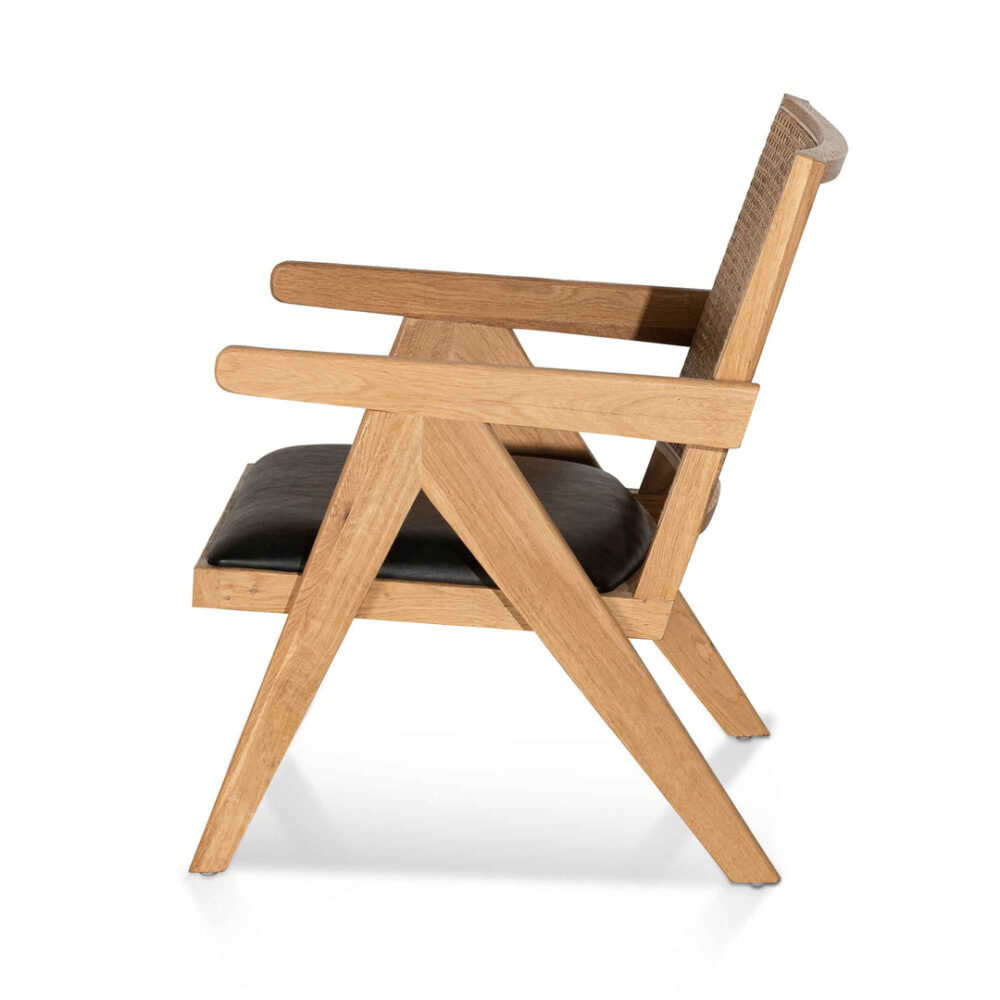 Castro Rattan Armchair - Distress Natural and Black Seat - Image 5