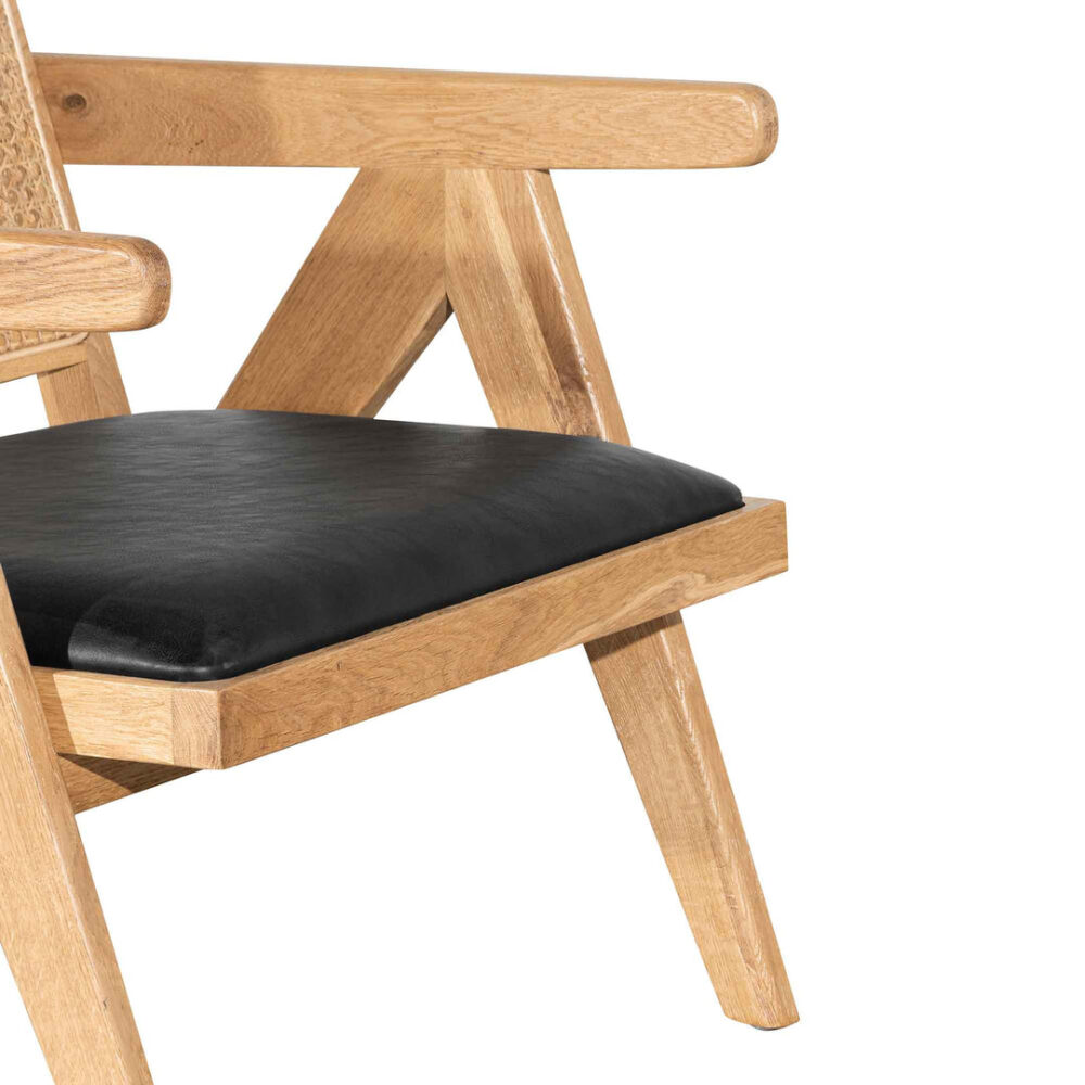 Castro Rattan Armchair - Distress Natural and Black Seat - Image 12