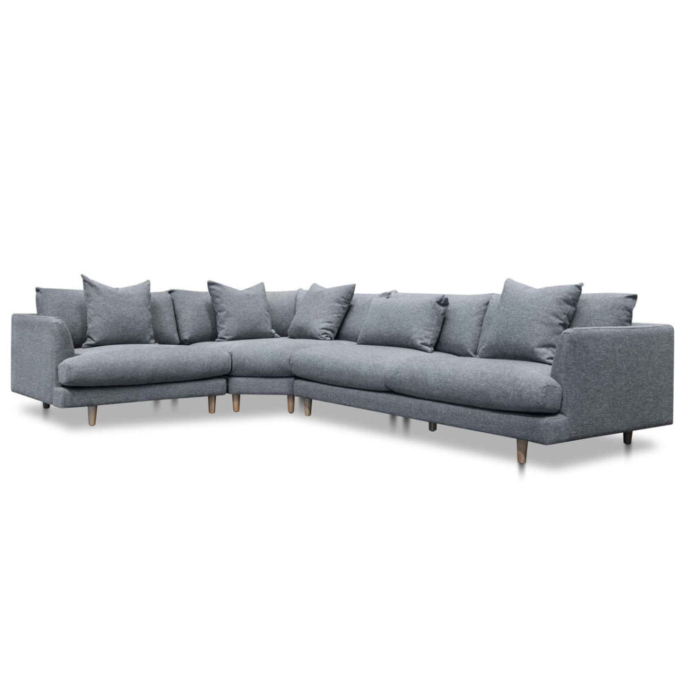 Della Left Return Modular Sofa - Graphite Grey