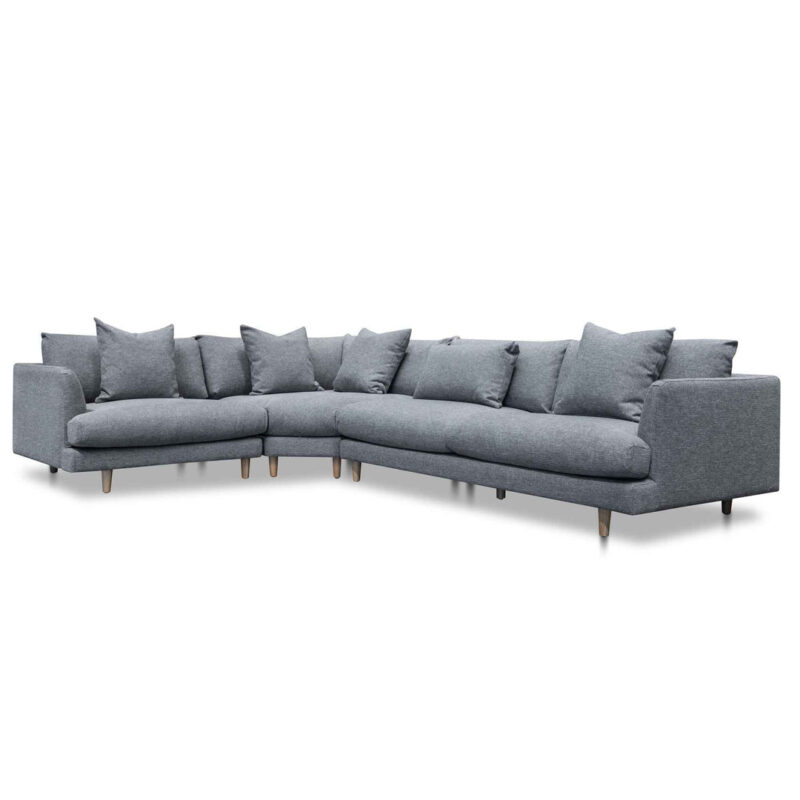 Della Left Return Modular Sofa - Graphite Grey