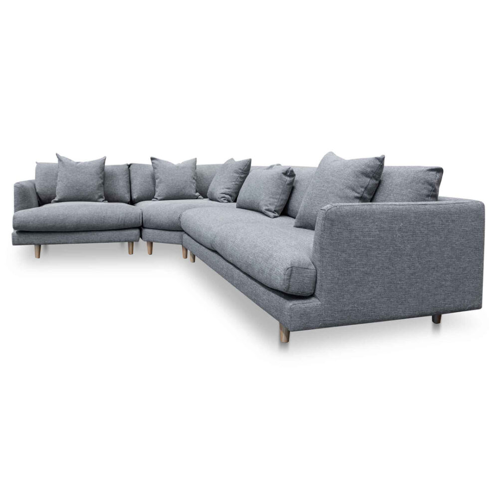 Della Left Return Modular Sofa - Graphite Grey - Image 3