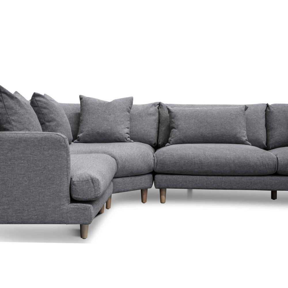 Della Left Return Modular Sofa - Graphite Grey - Image 8