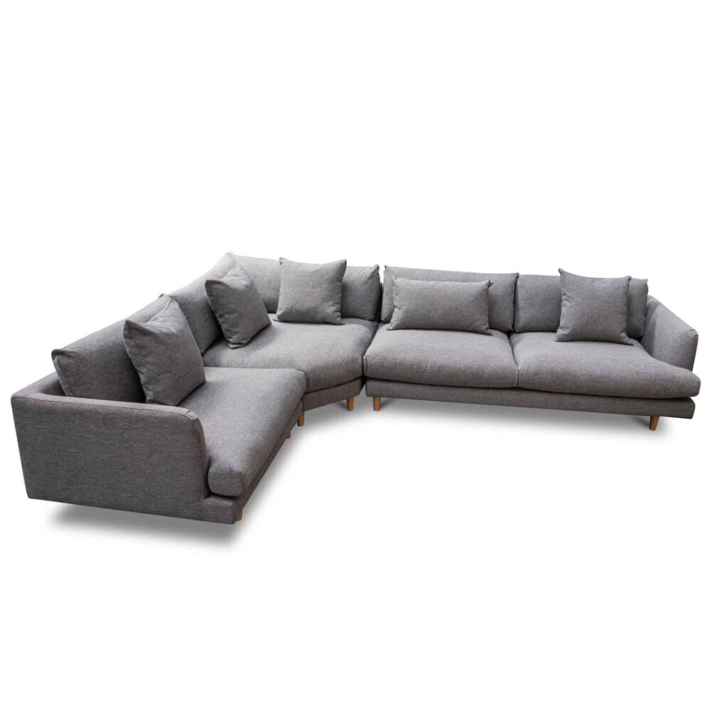 Della Left Return Modular Sofa - Graphite Grey - Image 10