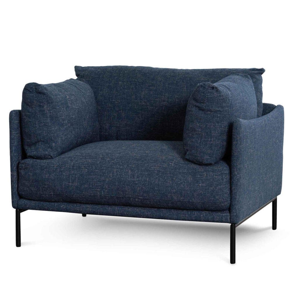 Emilis Fabric Armchair - Dark Blue
