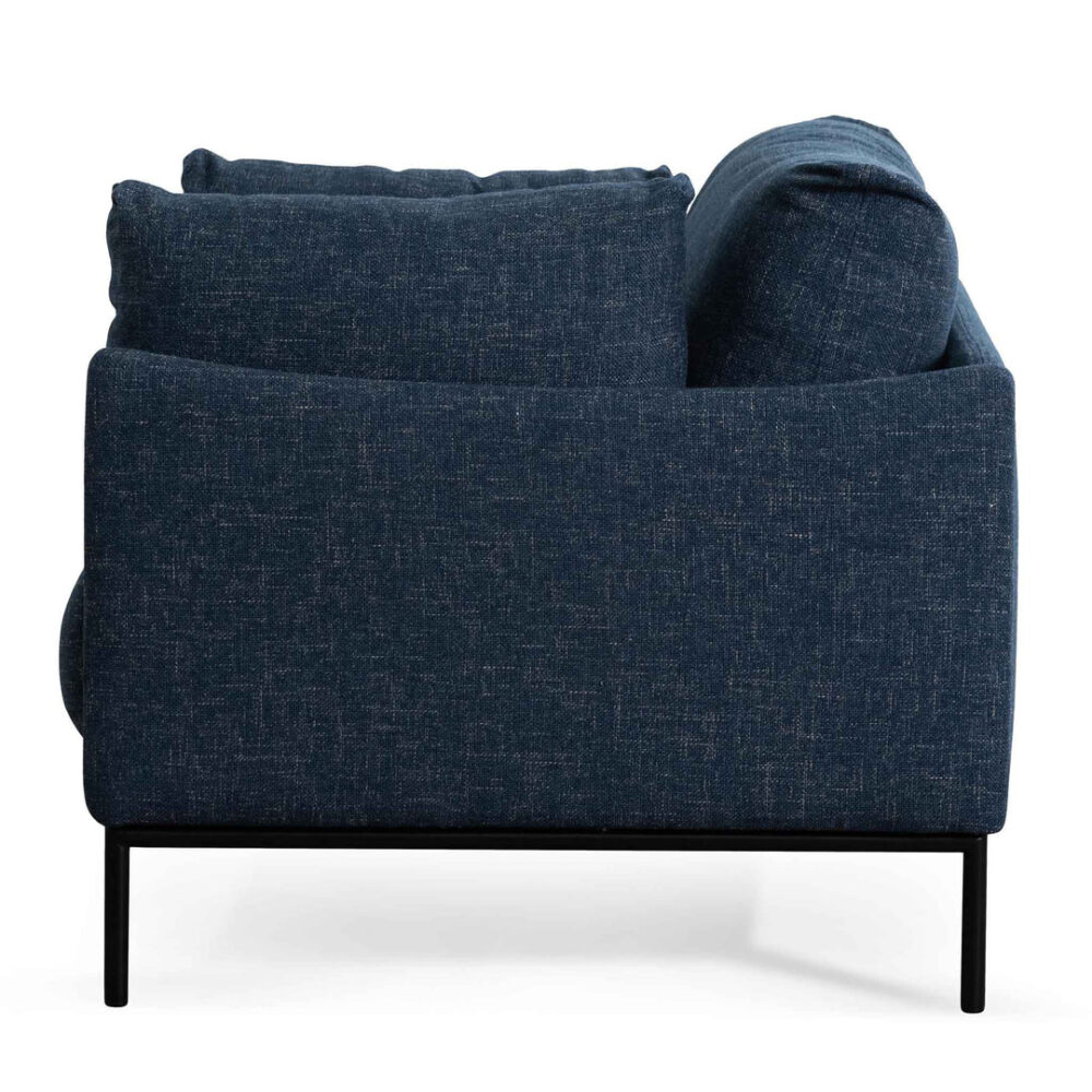 Emilis Fabric Armchair - Dark Blue - Image 6