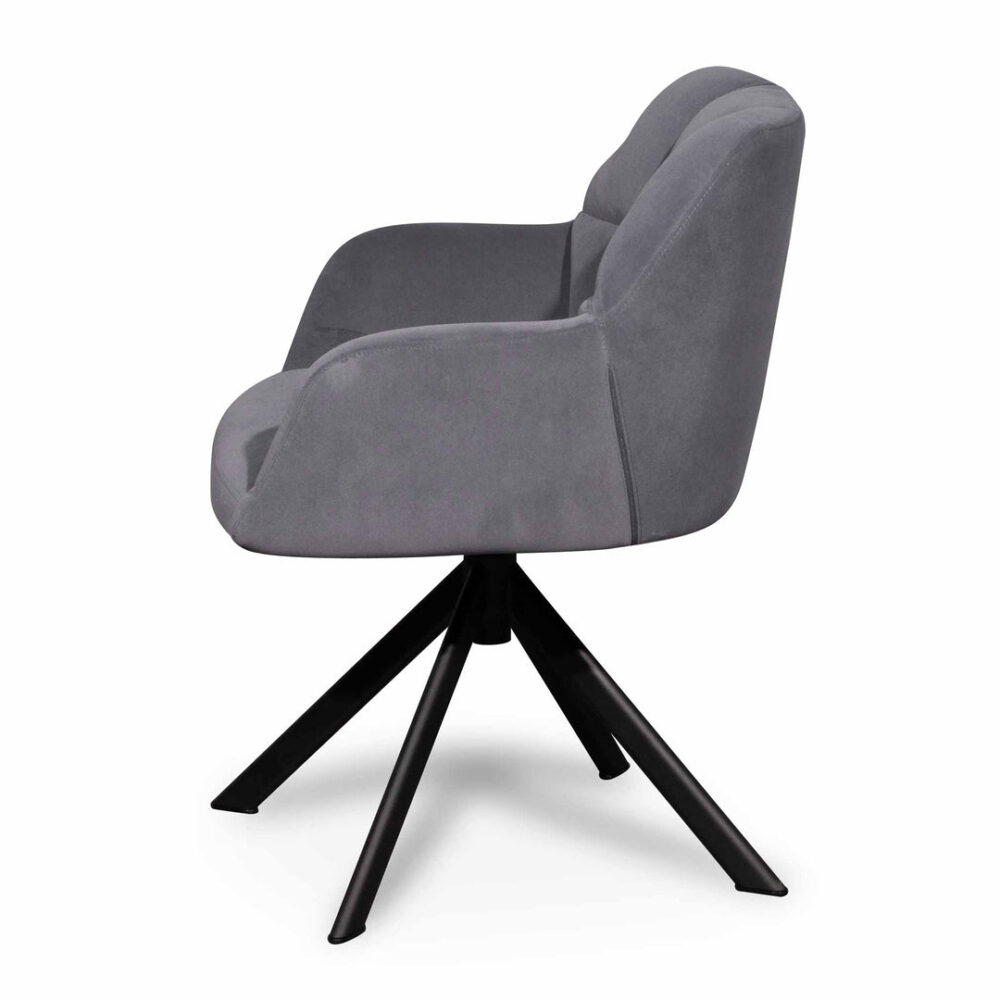Collier Visitor Chair - Dark Grey Velvet with Black Legs - Image 5