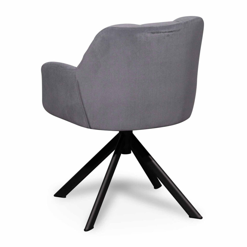 Collier Visitor Chair - Dark Grey Velvet with Black Legs - Image 6