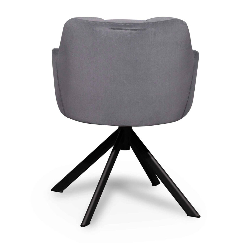 Collier Visitor Chair - Dark Grey Velvet with Black Legs - Image 7