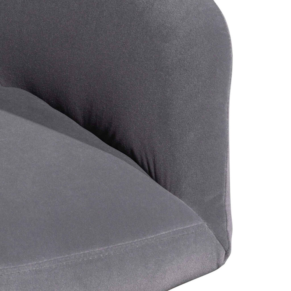 Collier Visitor Chair - Dark Grey Velvet with Black Legs - Image 11