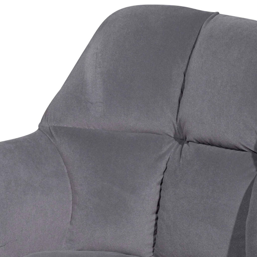 Collier Visitor Chair - Dark Grey Velvet with Black Legs - Image 8