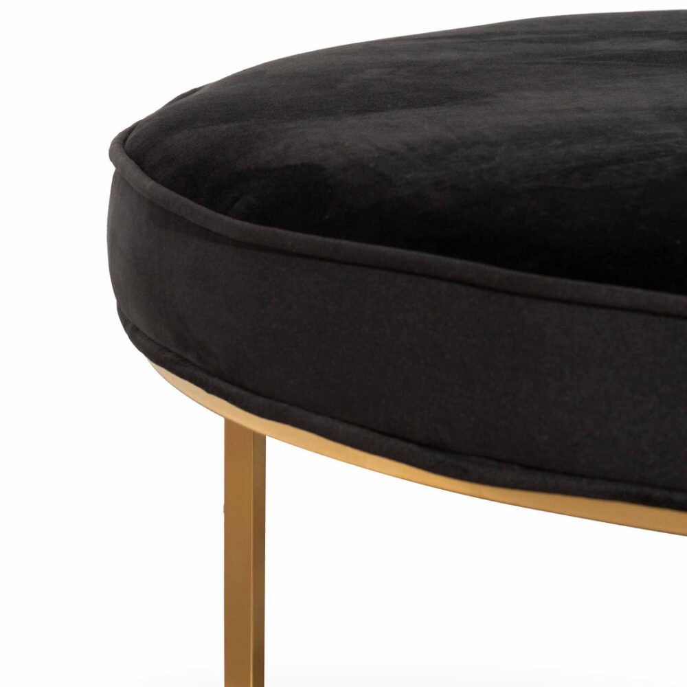Bianka 100cmx46cm Ottoman - Black Velvet - Image 11