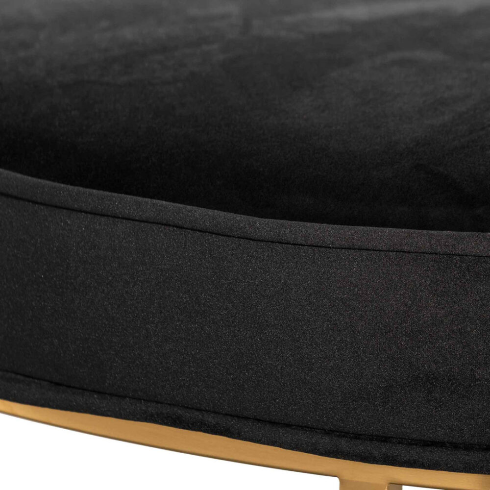 Bianka 100cmx46cm Ottoman - Black Velvet - Image 8
