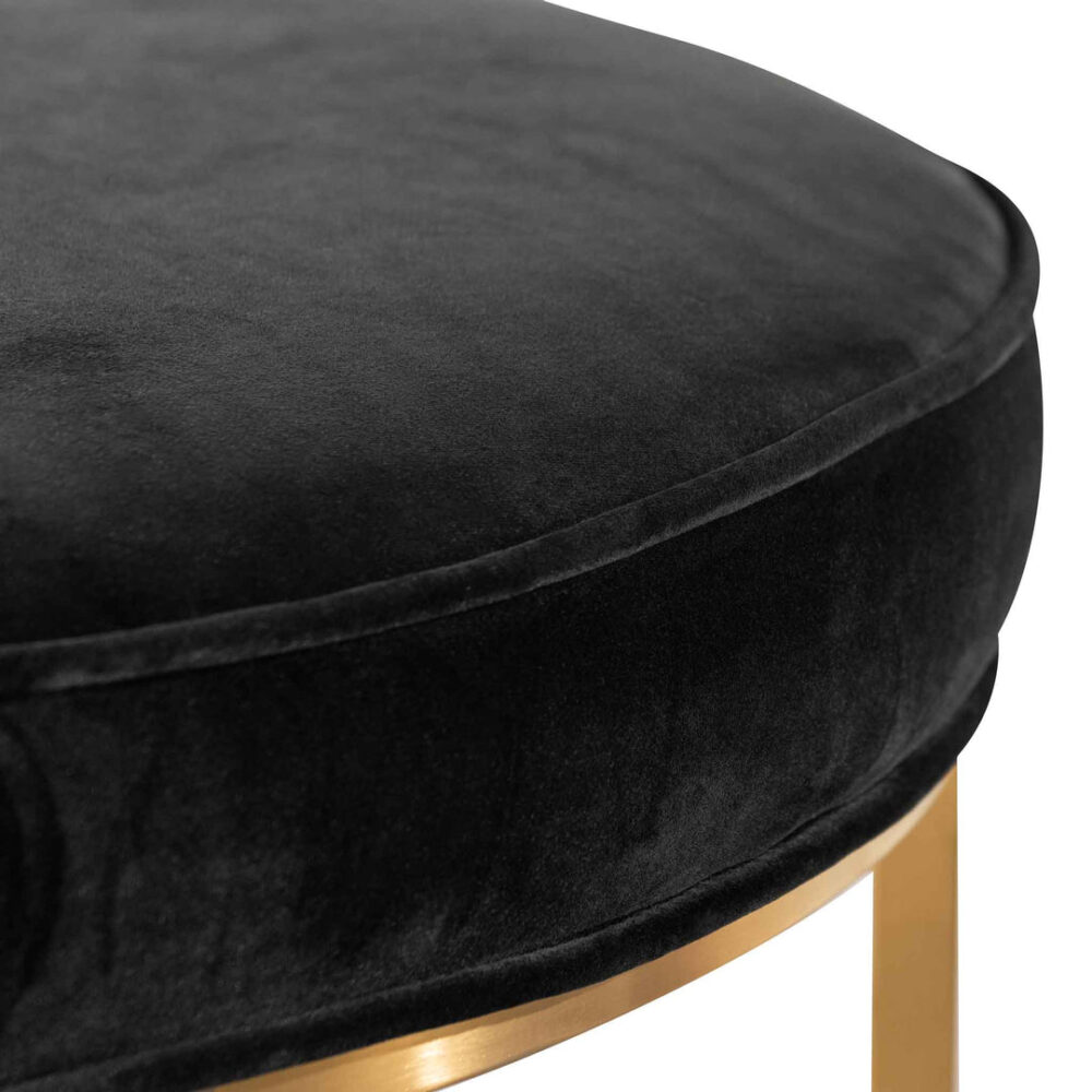 Bianka 100cmx46cm Ottoman - Black Velvet - Image 9