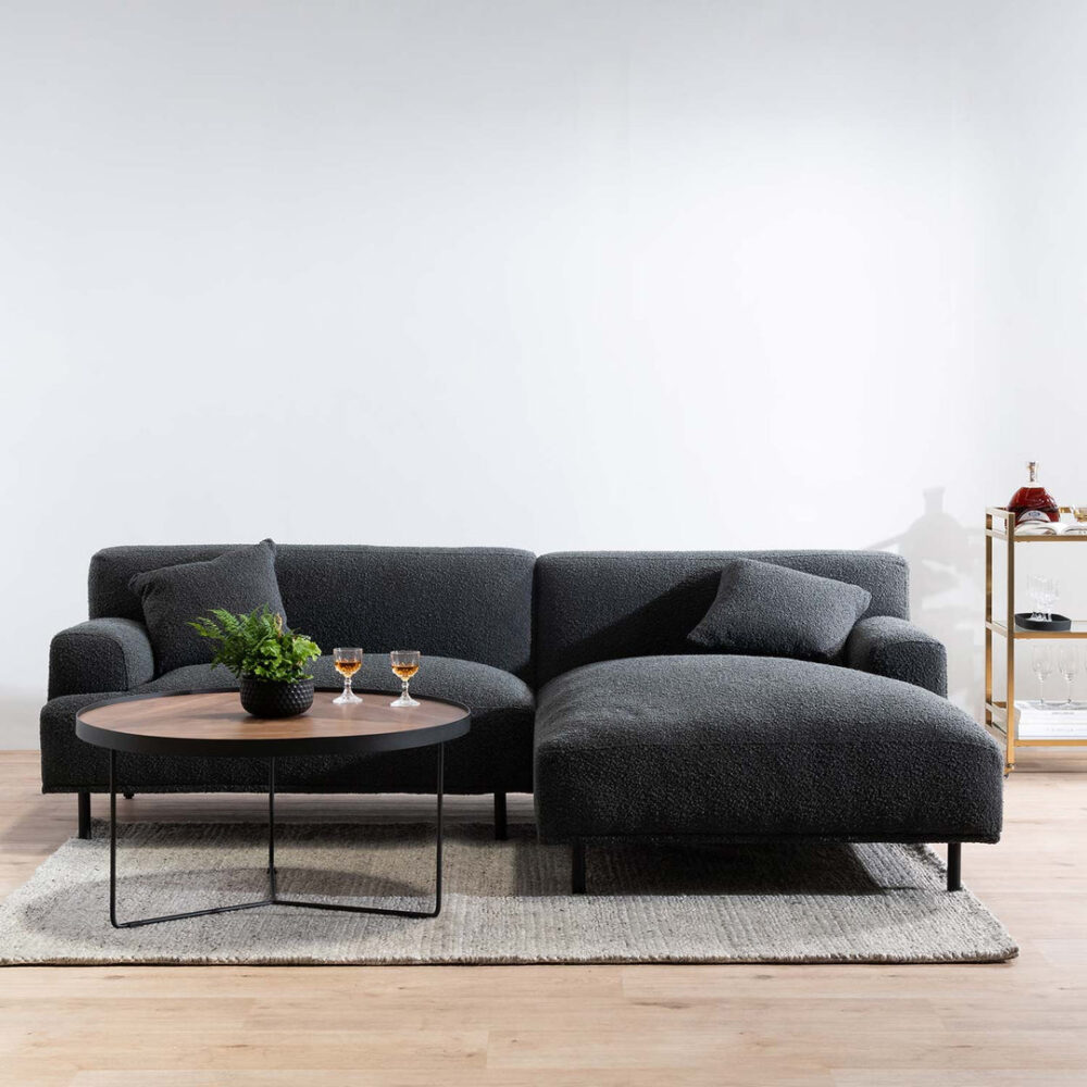 Jasleen Right Chaise Sofa - Charcoal Boucle - Image 2
