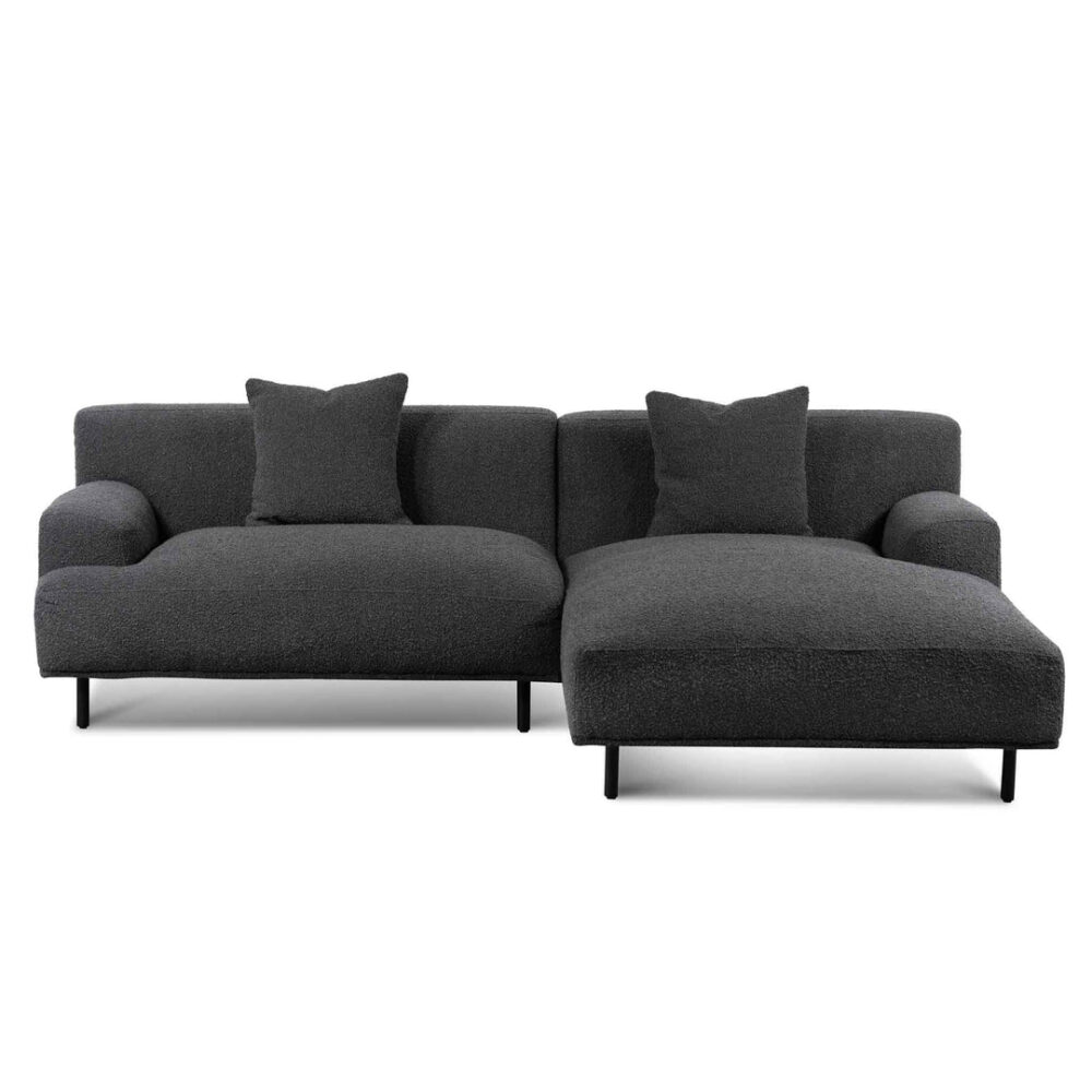Jasleen Right Chaise Sofa - Charcoal Boucle - Image 3