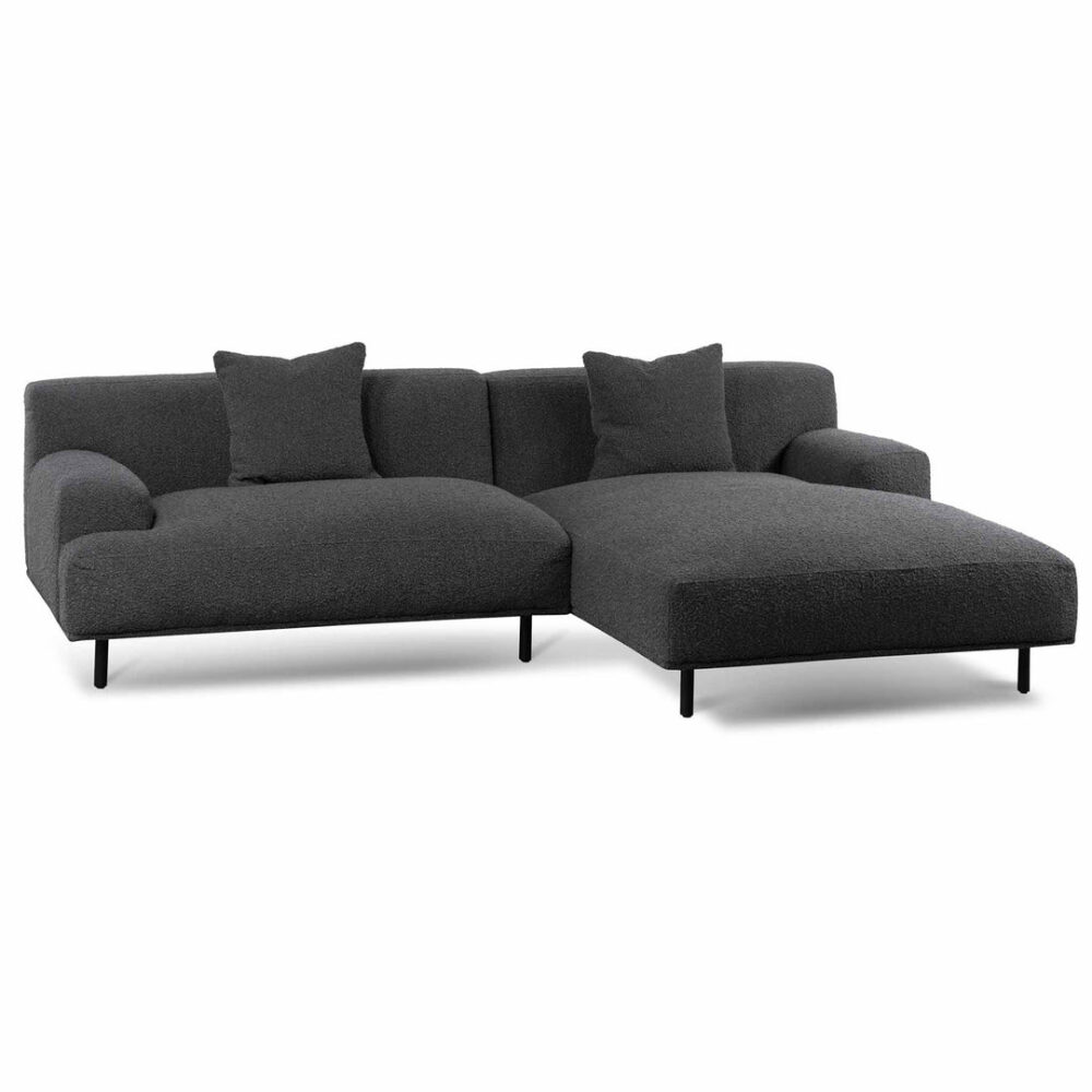 Jasleen Right Chaise Sofa - Charcoal Boucle - Image 4