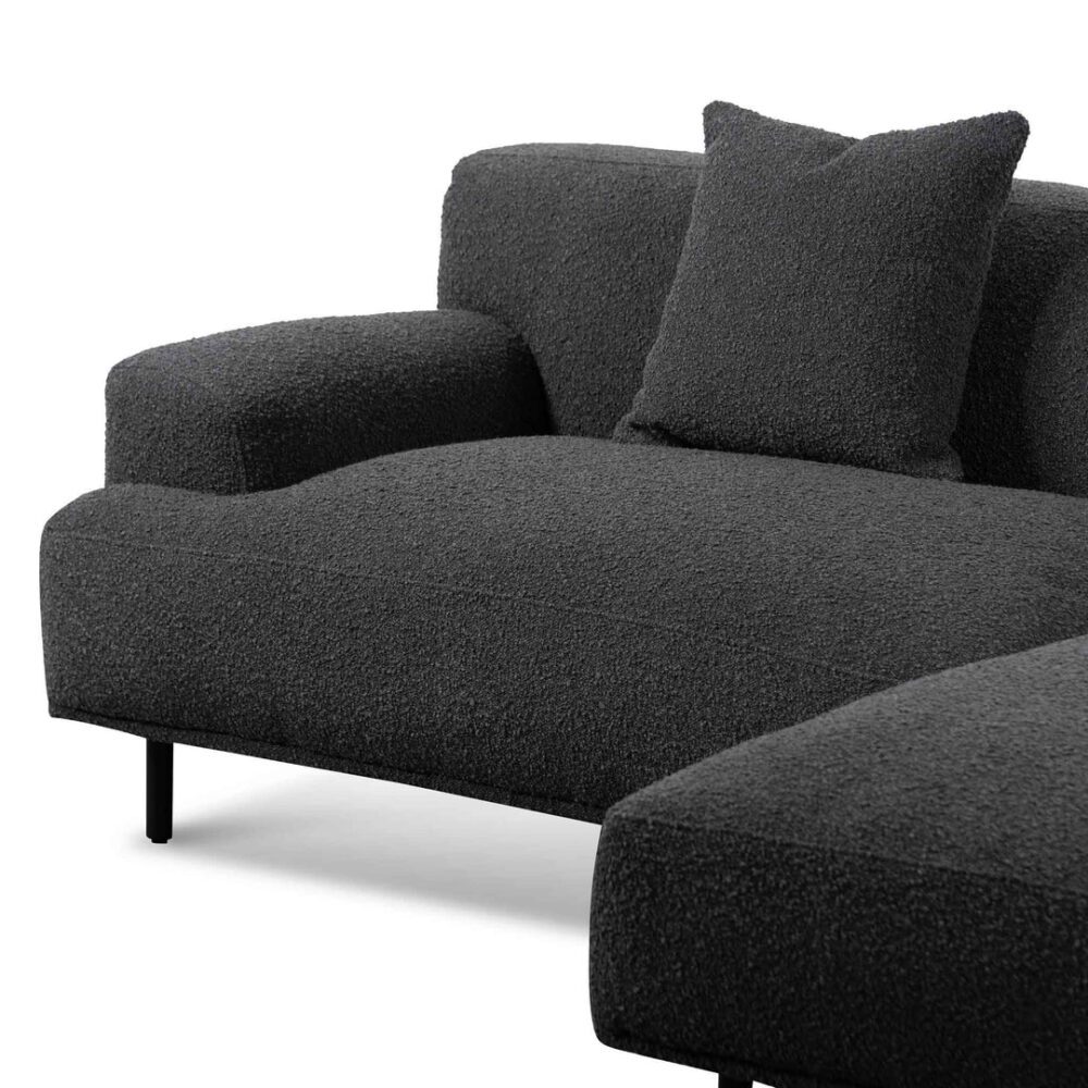 Jasleen Right Chaise Sofa - Charcoal Boucle - Image 6