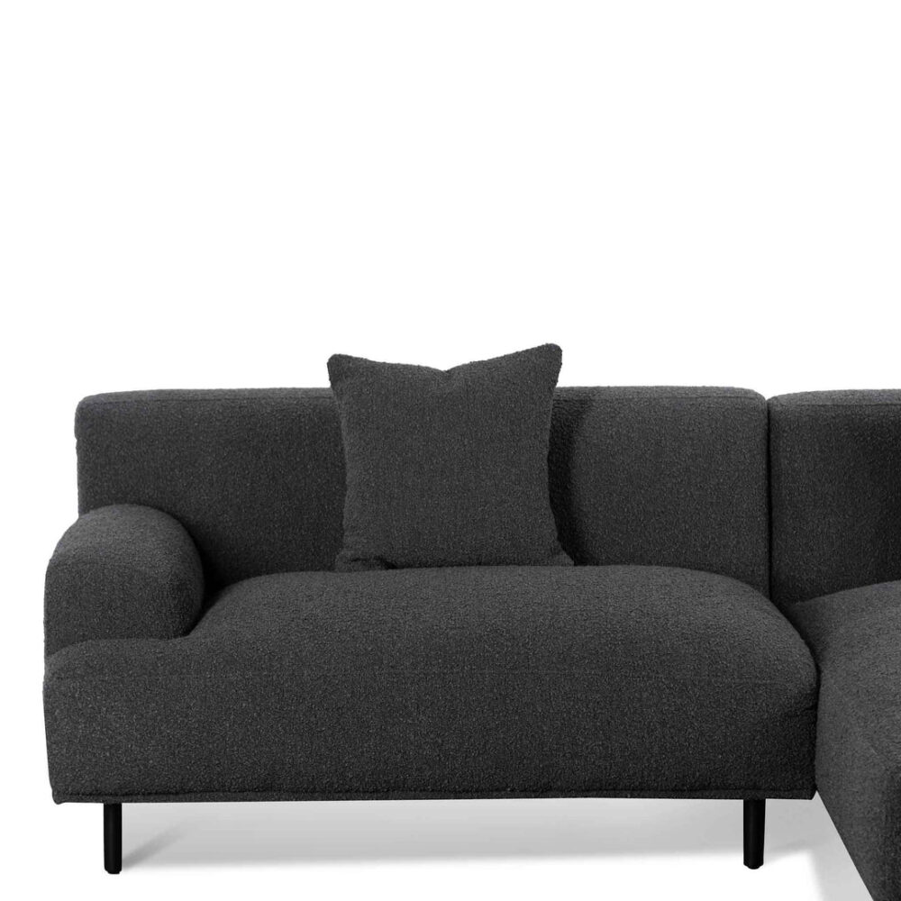 Jasleen Right Chaise Sofa - Charcoal Boucle - Image 5