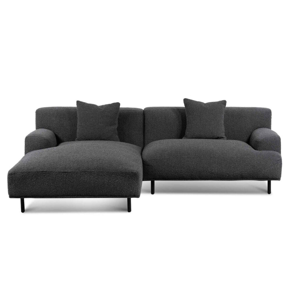 Jasleen Left Chaise Sofa - Charcoal Boucle - Image 2