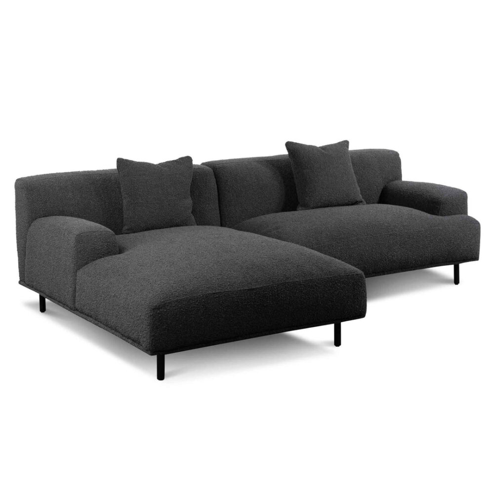 Jasleen Left Chaise Sofa - Charcoal Boucle - Image 3