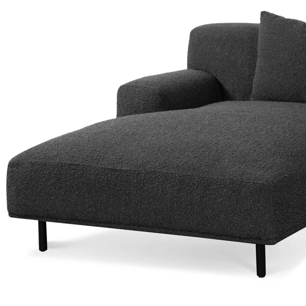 Jasleen Left Chaise Sofa - Charcoal Boucle - Image 6