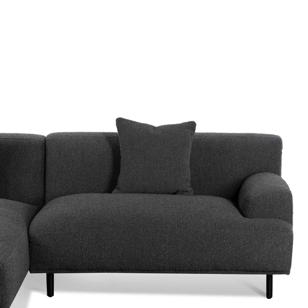 Jasleen Left Chaise Sofa - Charcoal Boucle - Image 5