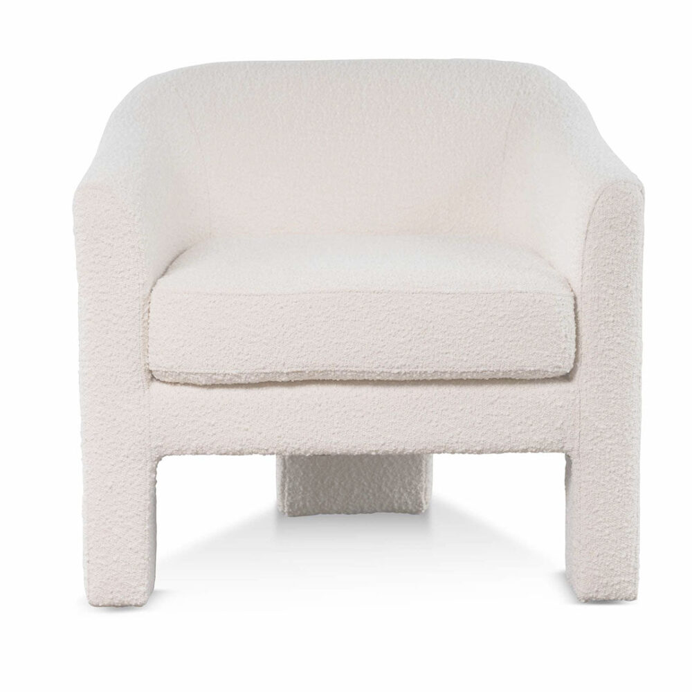 Jerrod Fabric Armchair - Ivory White Boucle - Image 4