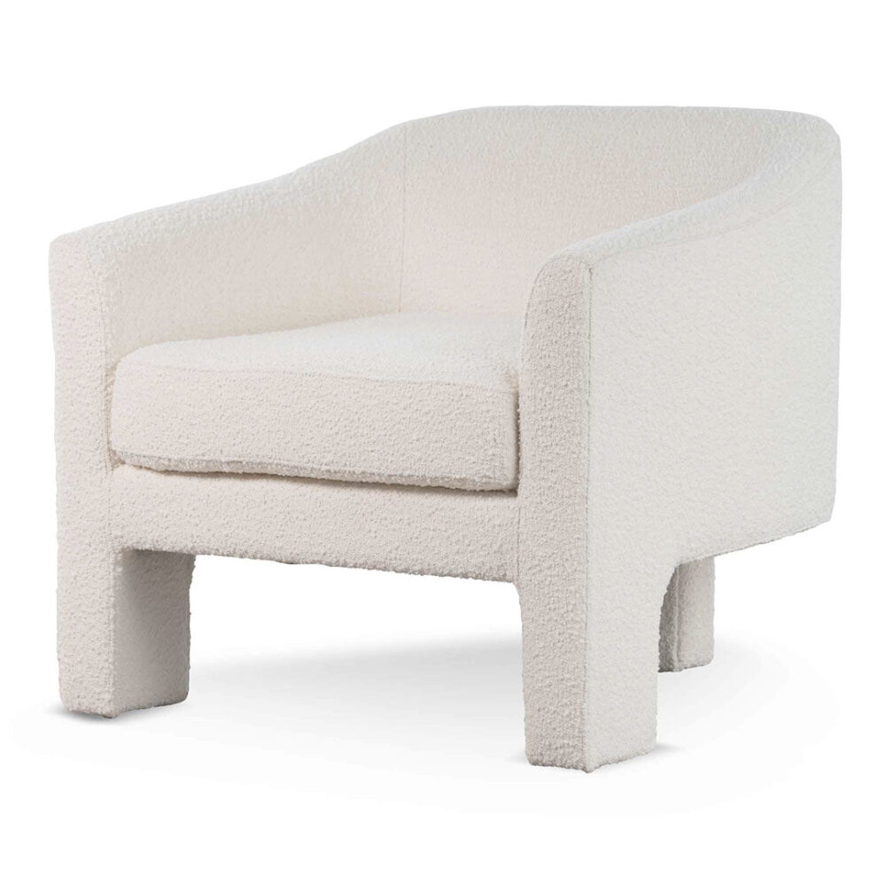 Jerrod Fabric Armchair - Ivory White Boucle - Image 5