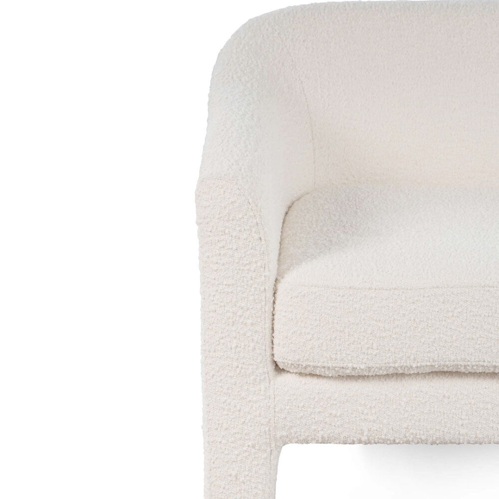 Jerrod Fabric Armchair - Ivory White Boucle - Image 9