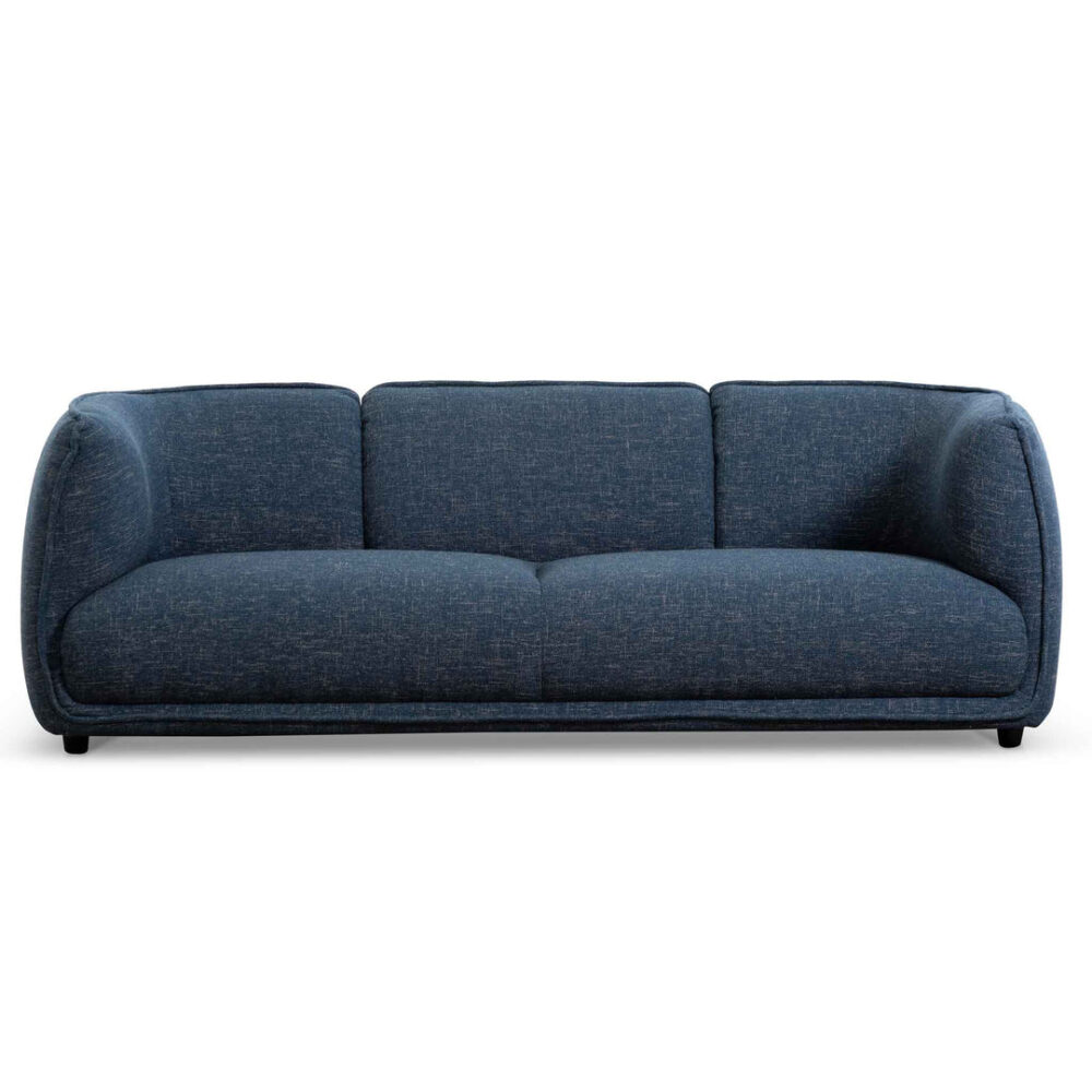 Chapman 3 Seater Fabric Sofa - Dark Blue - Image 3