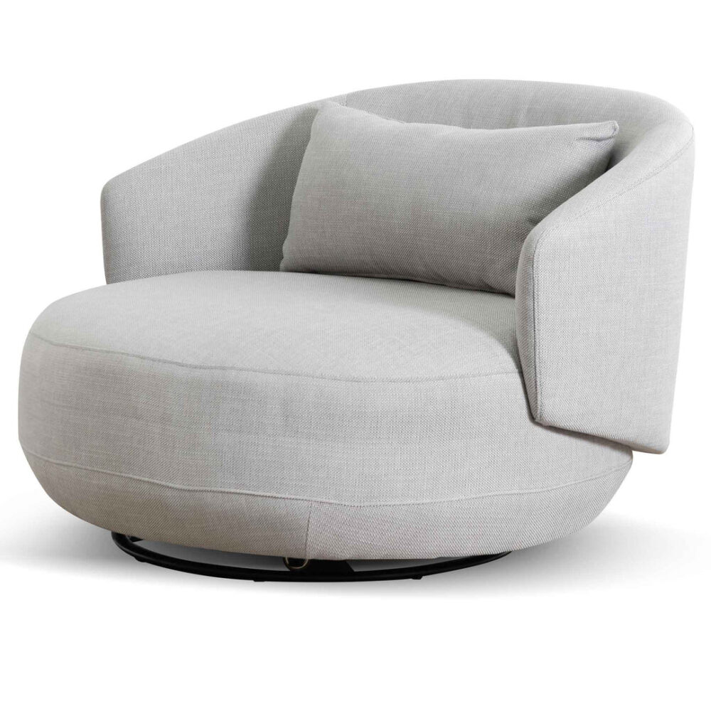 Janis Fabric Armchair - Light Texture Grey - Image 4